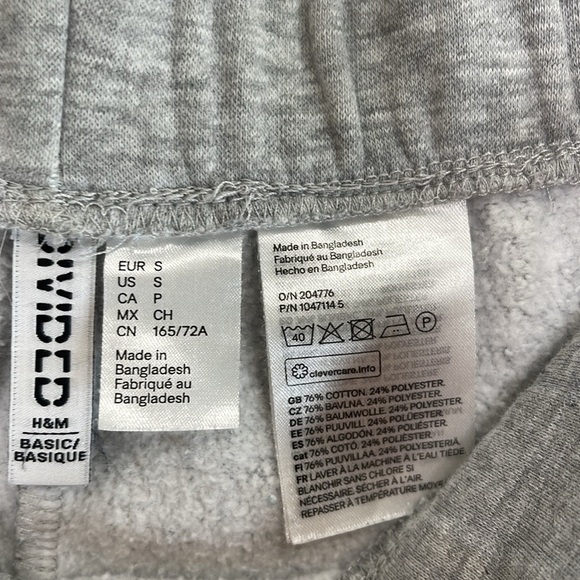 Divided H&M Jogger Sweatpants Grey Elastic Waistband Tapered Leg S - Picture 6 of 10